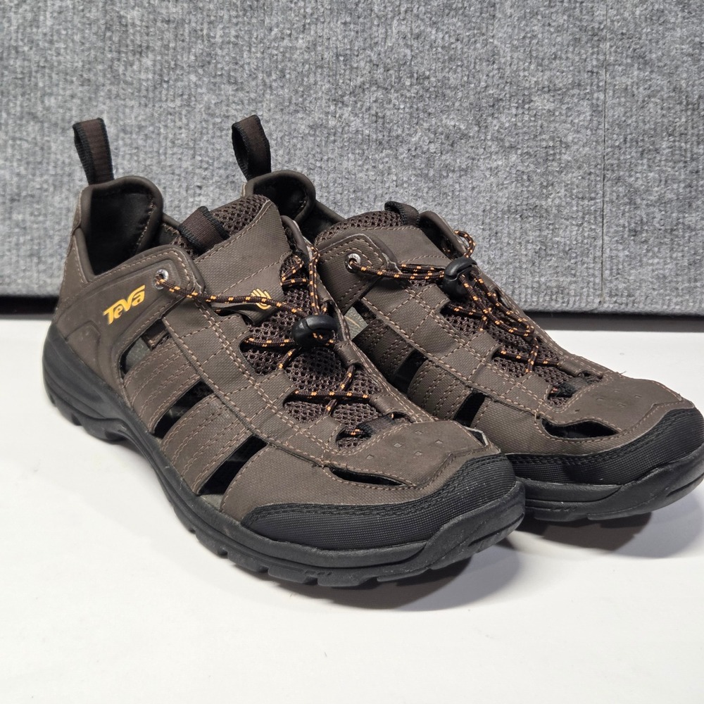 Teva Kitling Mens 8 Brown Hiking Water Sandals Closed Toe Outdoor Trail Shoe
